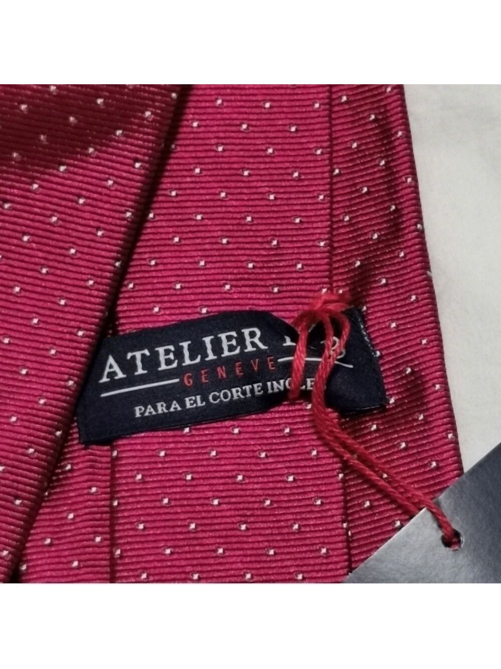 Atelier F&B red silk men's necktie - Picture 3 of 5